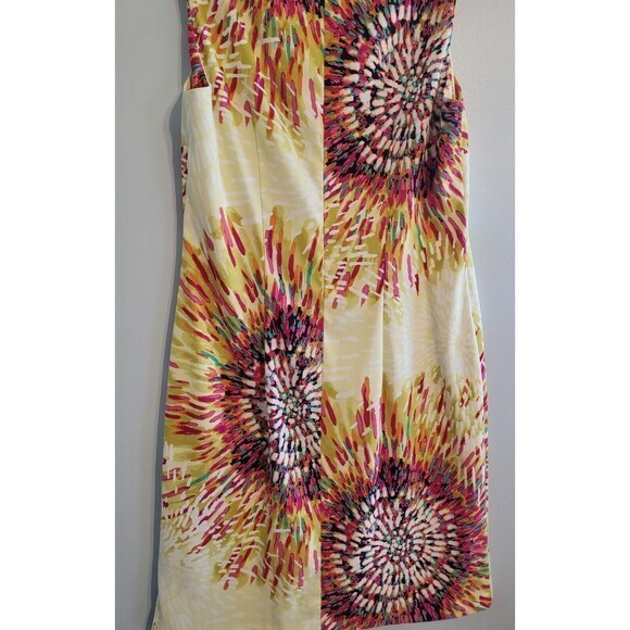 AGB Ivory Colorburst Shift‎ Dress Womens Size 6 Workwear Classy Sleeveless Midi - Picture 3 of 10